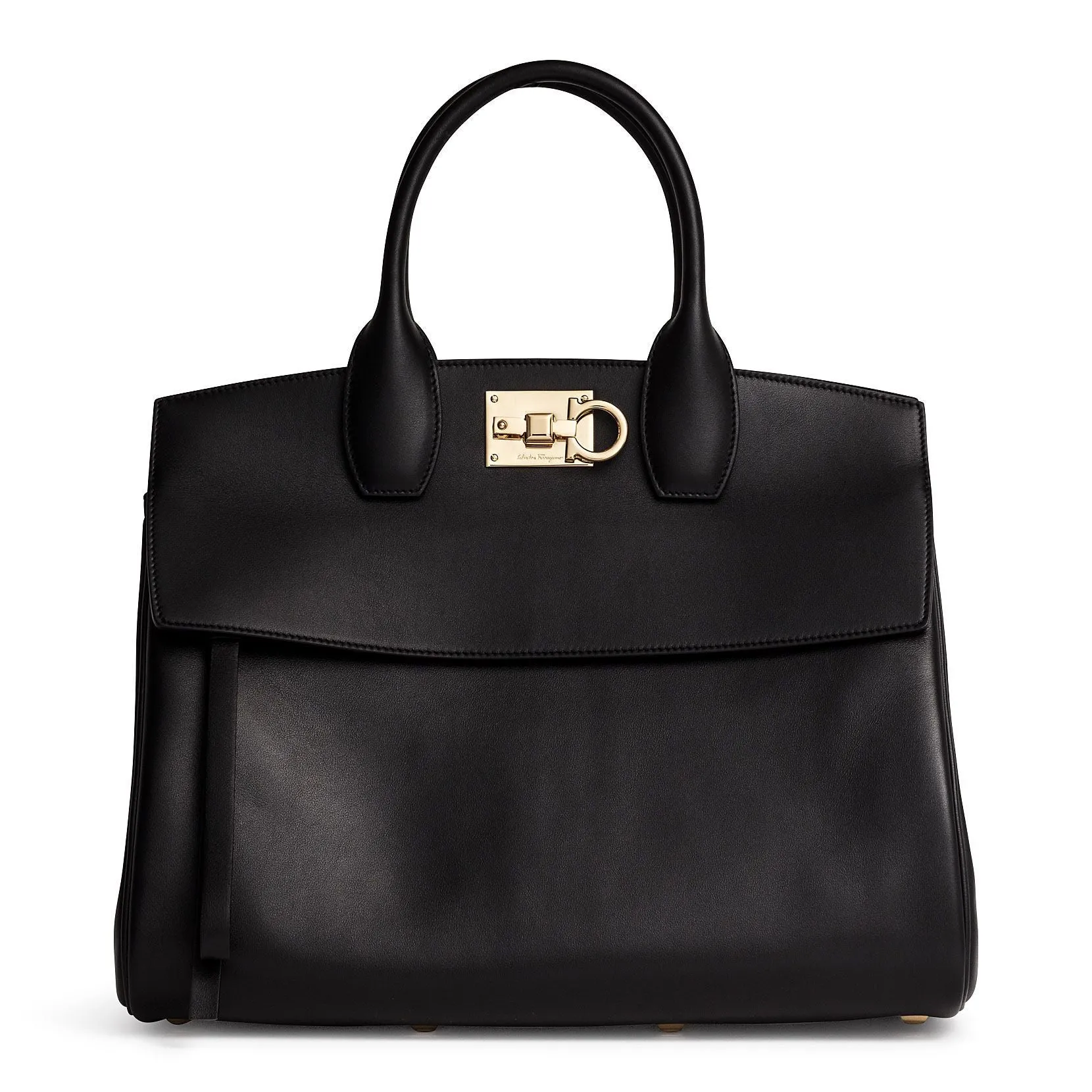 The Studio black leather large bag