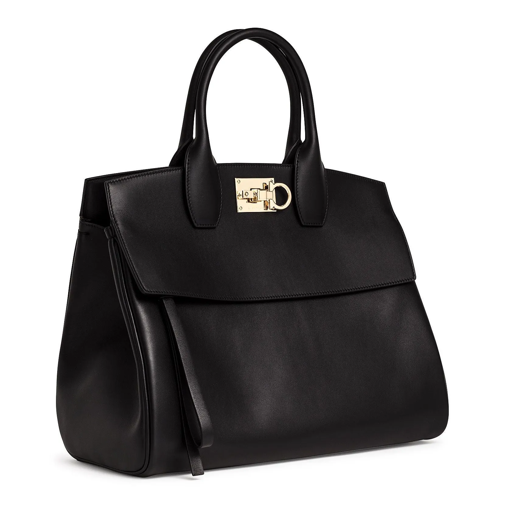 The Studio black leather large bag