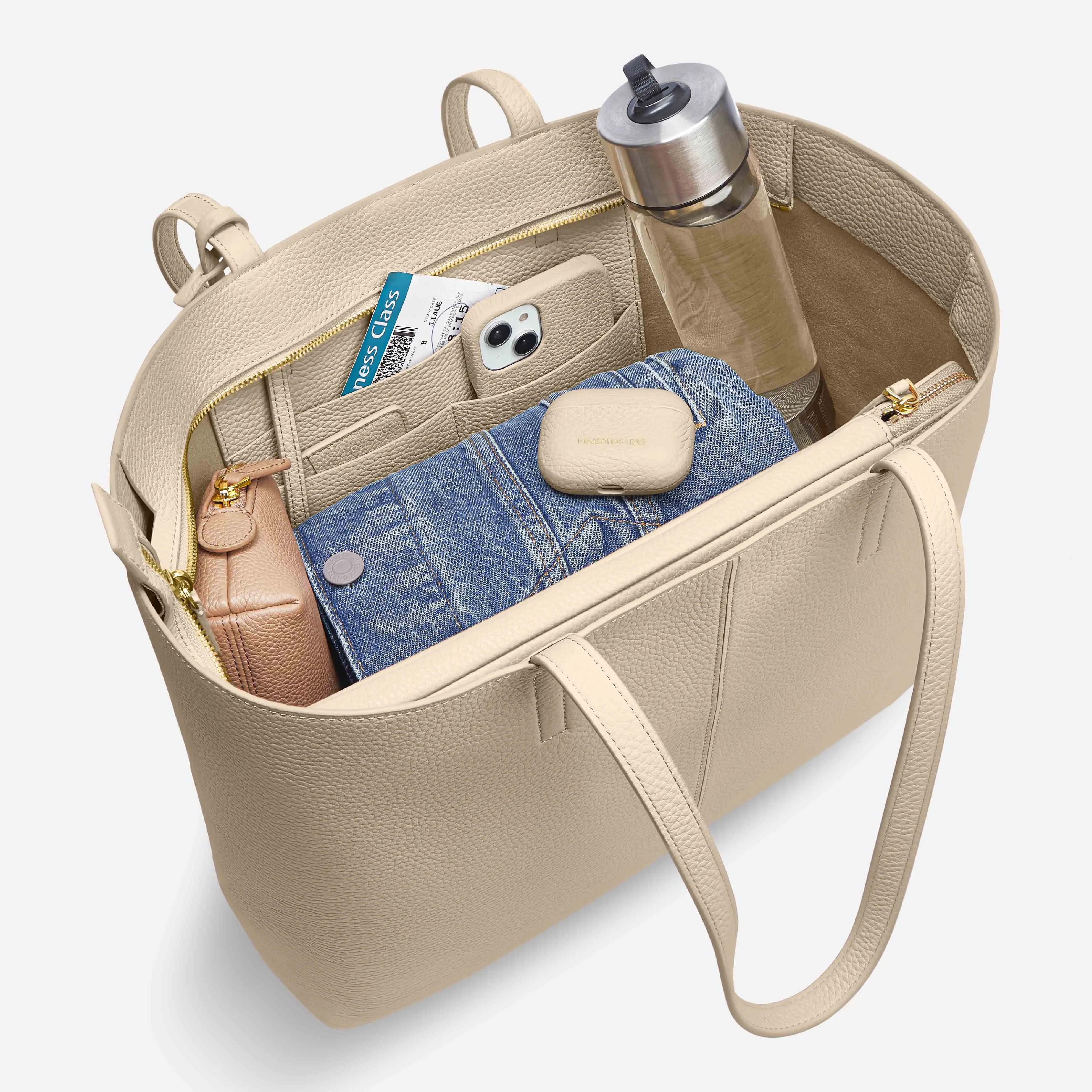 The Zipped Soft Tote - Saharan Nude