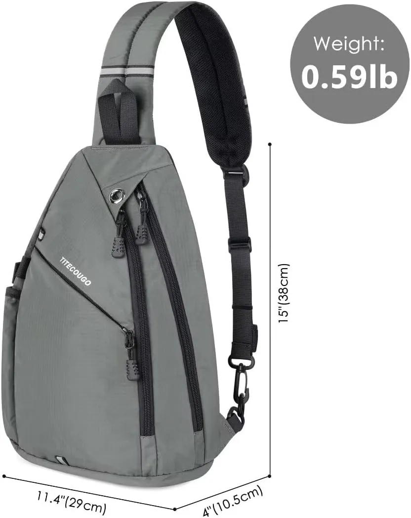 TITECOUGO Sling Bag Crossbody Shoulder Outdoor Travel Hiking Backpack for Women & Men