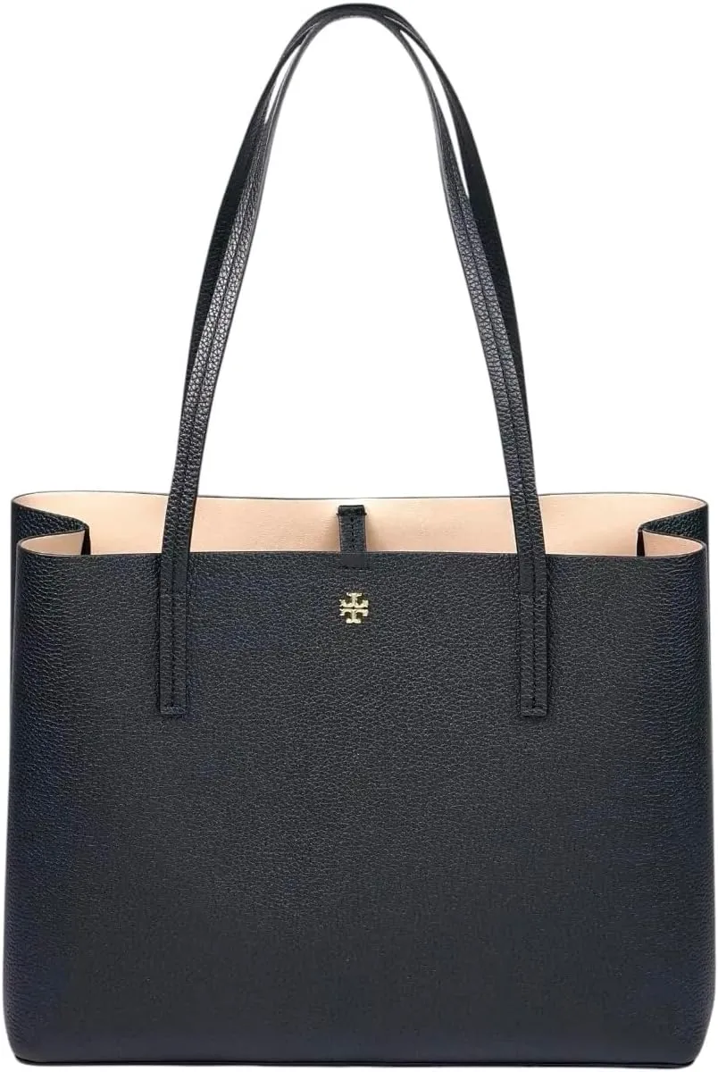Tory Burch Women's Blake Pebbled Leather Center Zip Tote Purse
