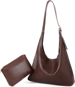 Tote Bag for Women Vegan Leather Shoulder Bag Large Retro Handbags Two-piece Soft Purse Work Travel 2024