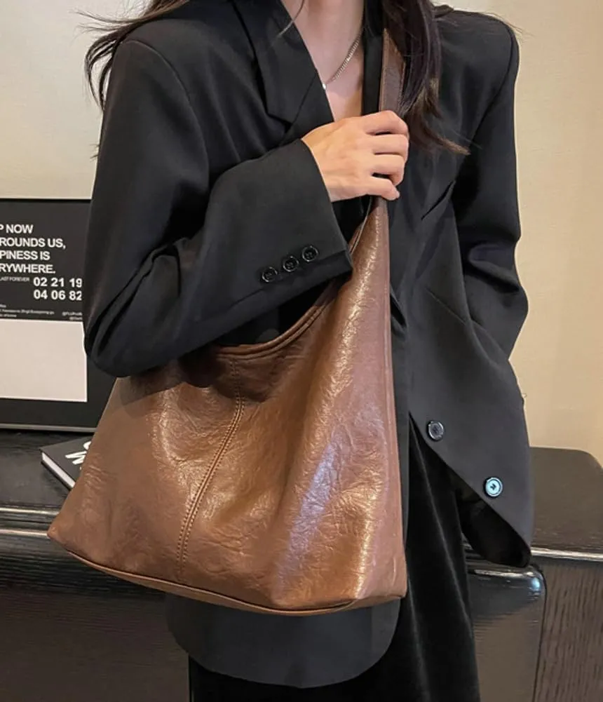 Tote Bag for Women Vegan Leather Shoulder Bag Large Retro Handbags Two-piece Soft Purse Work Travel 2024