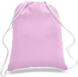 ToteBagFactory 6-Pack Cotton Canvas Drawstring Backpacks: Blank, Plain, Reusable Cloth, 14" W x 18" H