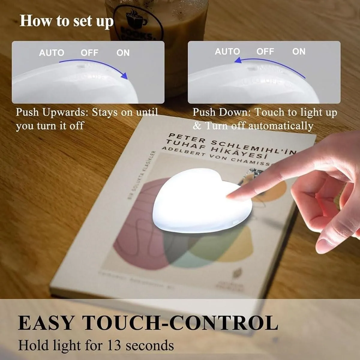 Touch Activated Purse Light Handbag Light, Purse Glow Heart Light, Heart Shaped Purse Accessories Light for Women, Small Portable Glow Purse Light, Pc Touch Heart-Shaped Handbag Light(Circle*3)