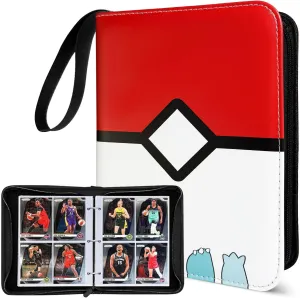 Trading Card Binder 4 Pocket, 400 Pockets Card Holder with 50 Removable Sleeves ，Card Folder for MTG, TCG, Game Cards & Sports Cards