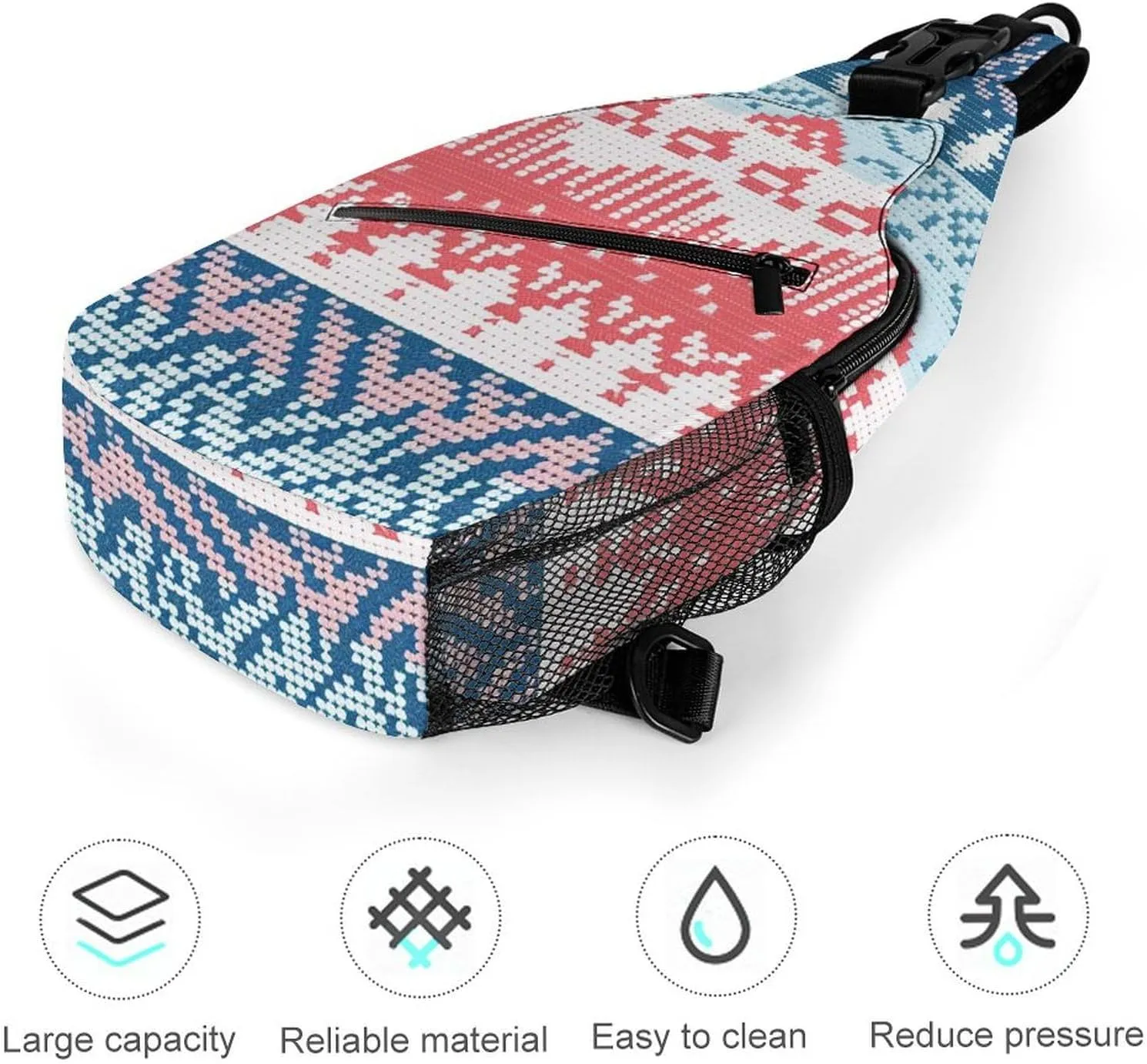Traditional Patterns Sling Backpack Crossbody Sling Bag Chest Bag Daypack Fanny Pack Cross Body Bag for Outdoors