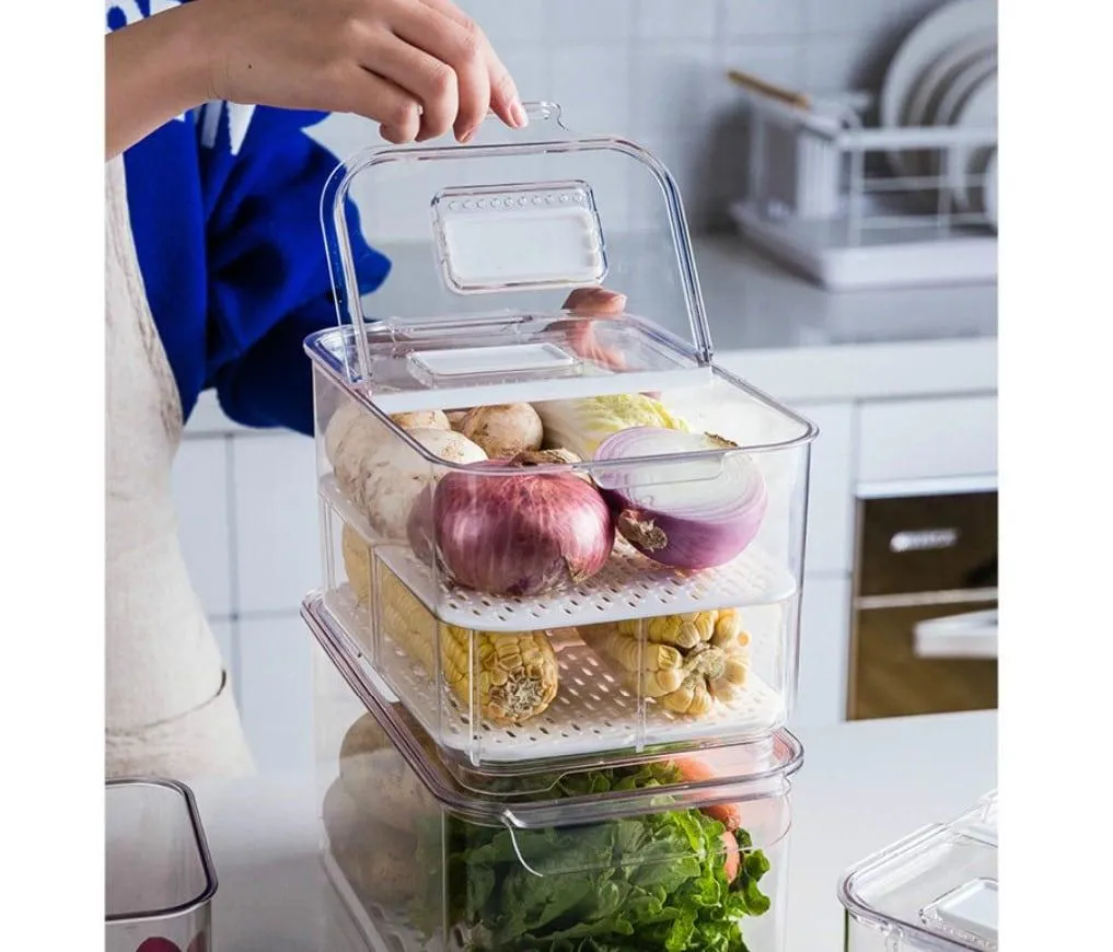 Transparent Plastic Refrigerator Storage Box
