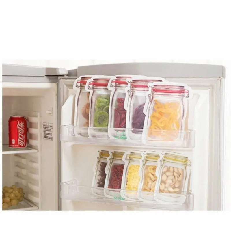 Transparent Reusable Storage Bags - Eco-Friendly Jar Organizers