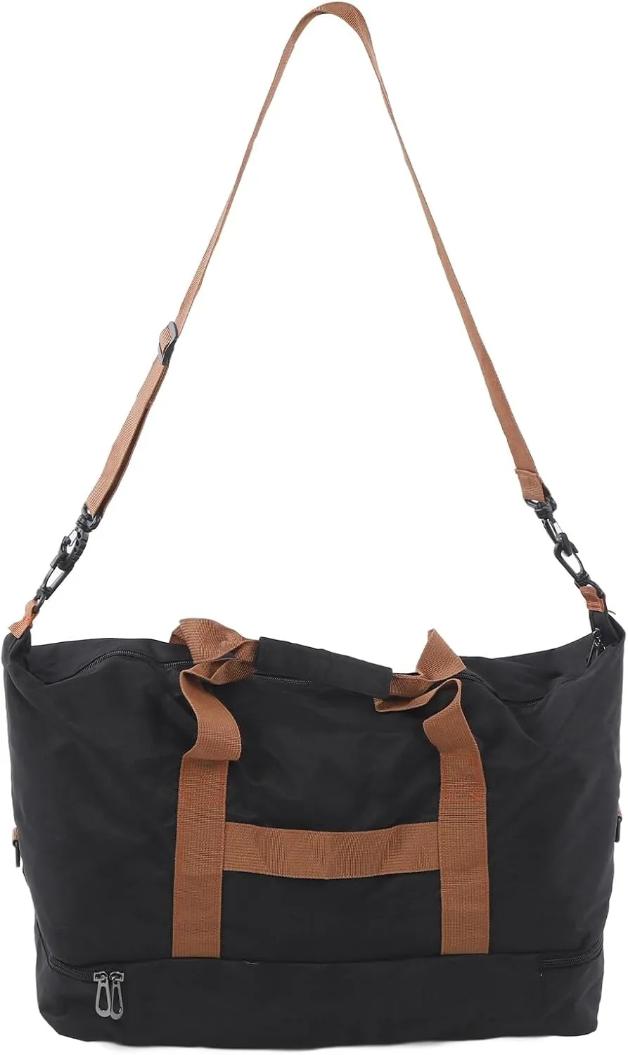Travel Duffel Bag Dry Wet Separated Sports Gym Bag Shoulder Weekender Overnight Bag Large Capacity for Men Women Oxford Cloth Lightweight Multi Purpose Design for Travel Gym (Black)