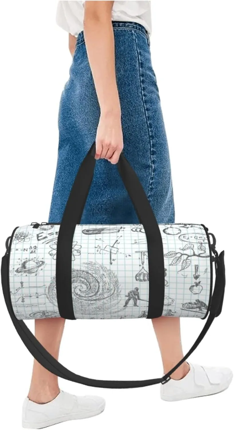 Travel Duffle Bag for Men Women, Formula Mathematics Physics Science Duffle Bags for Sport Gym Overnight Luggage