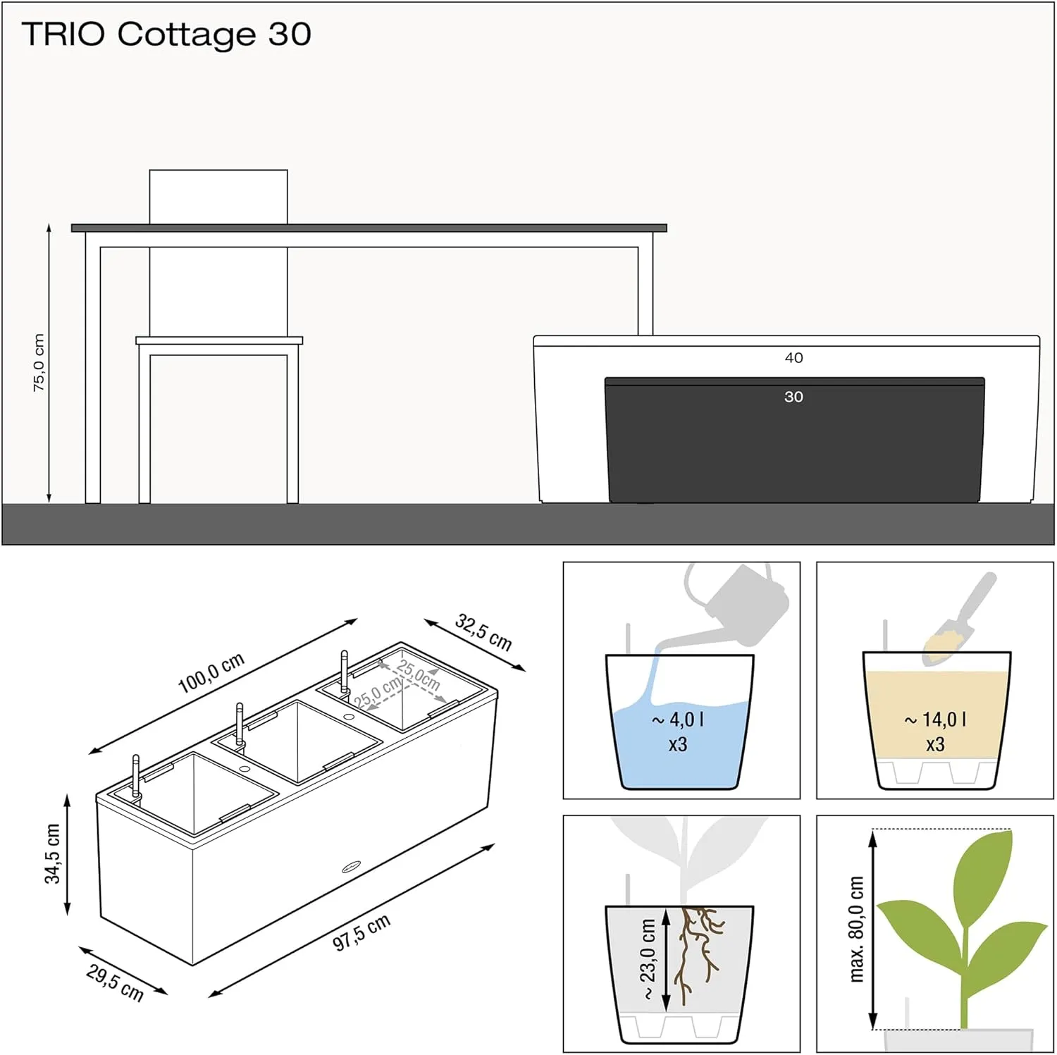 Trio Cottage 30 - All-in-One Sand Brown (Wicker Finish)