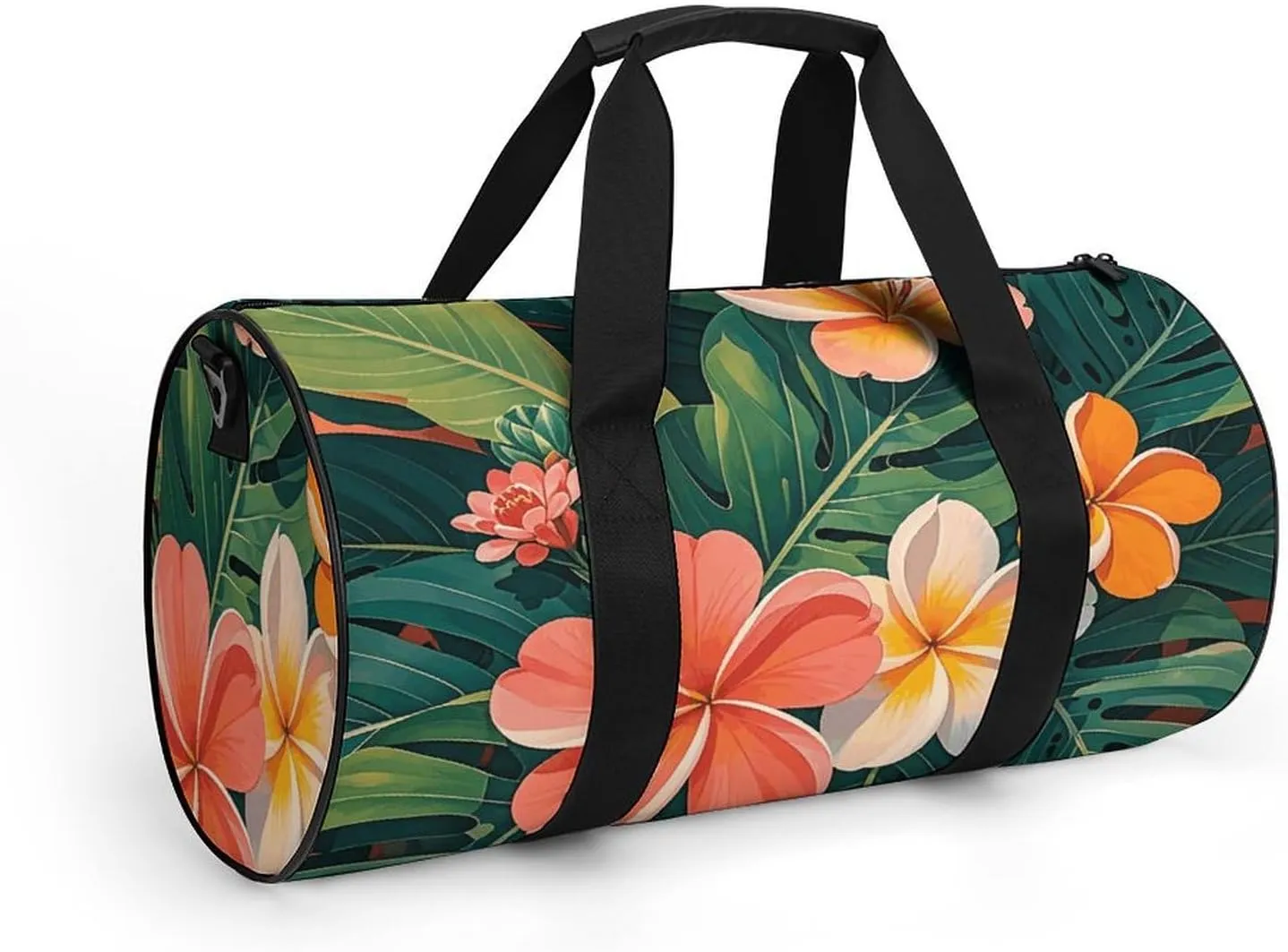 Tropical Flowers And Foliage Gym Bag Small Travel Duffle Bag with Compartment Carry On Weekender Bag for Women Men
