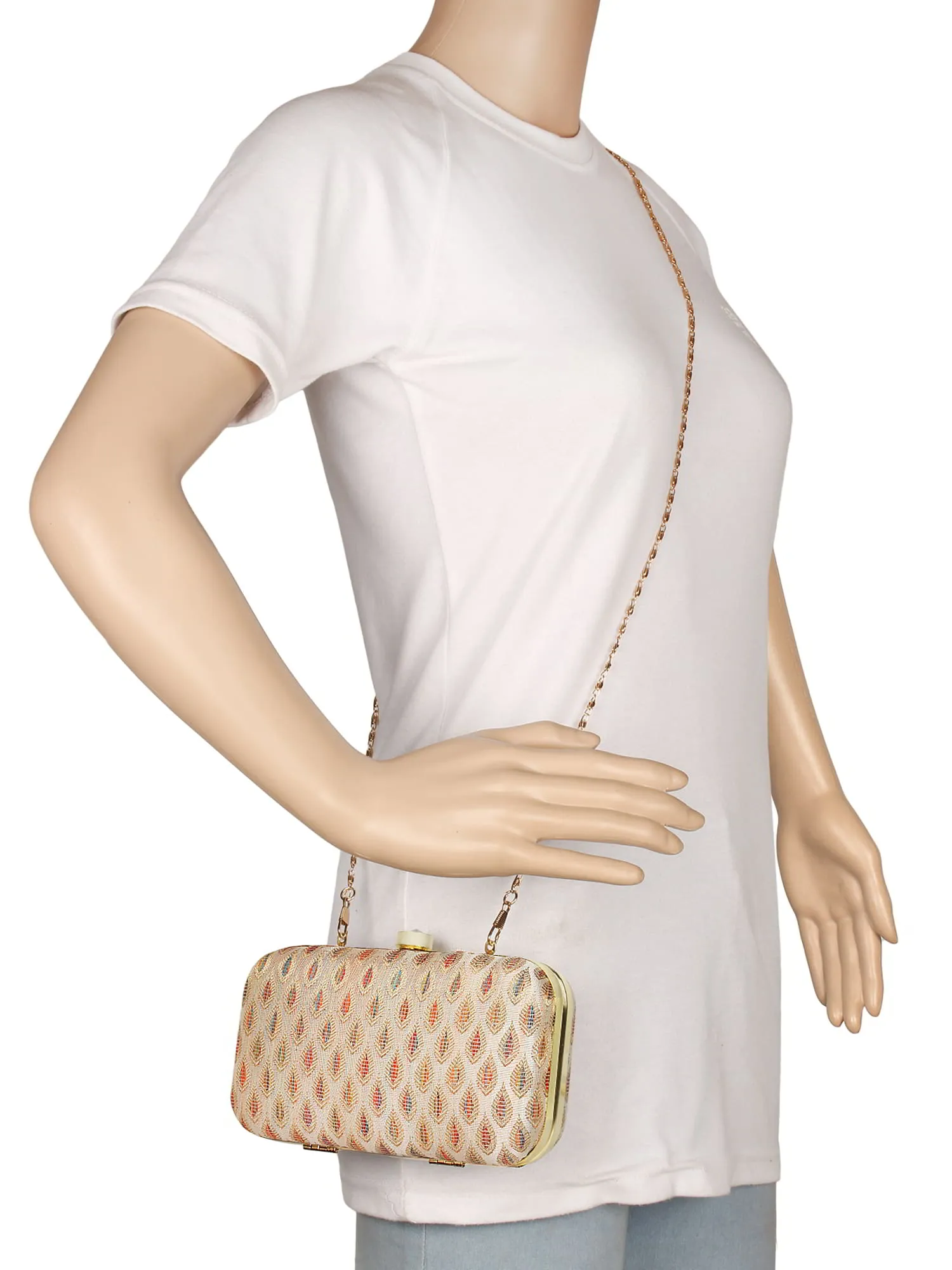 Tulle Printed Silk Clutch