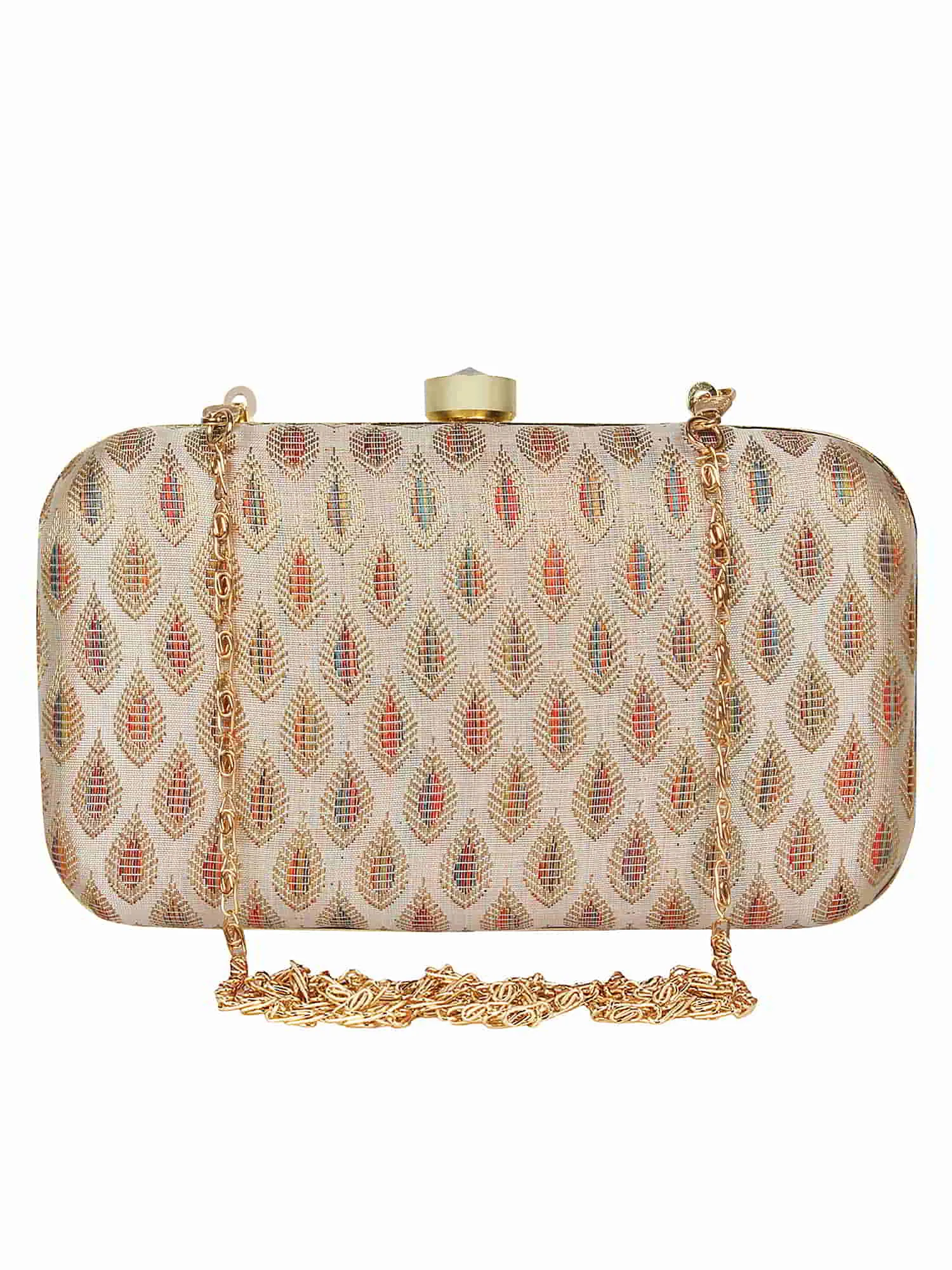 Tulle Printed Silk Clutch