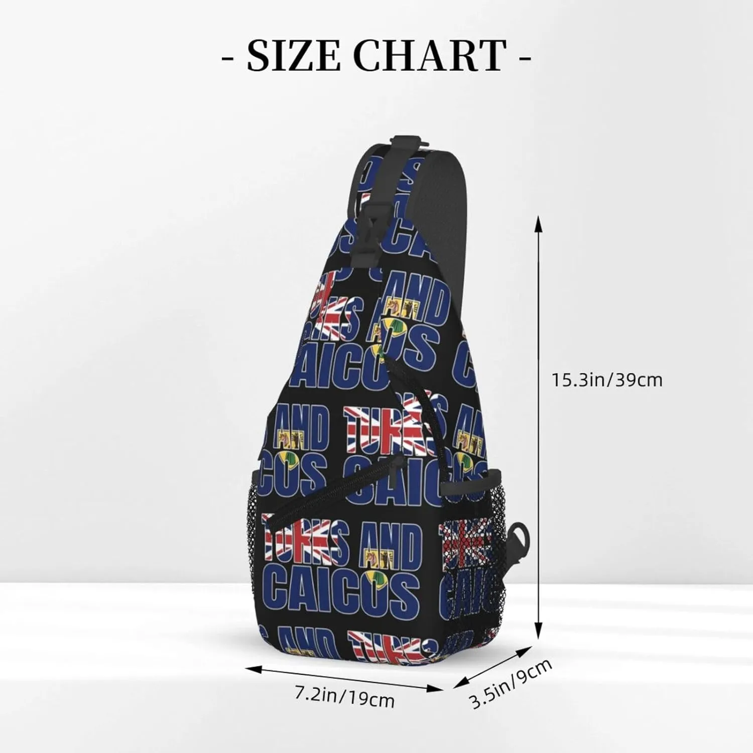 Turks And Caicos Islands Flag Chest Sling Bag Crossbody Shoulder Backpack Bag Gym Cycling Travel Hiking Daypack Cross Bag