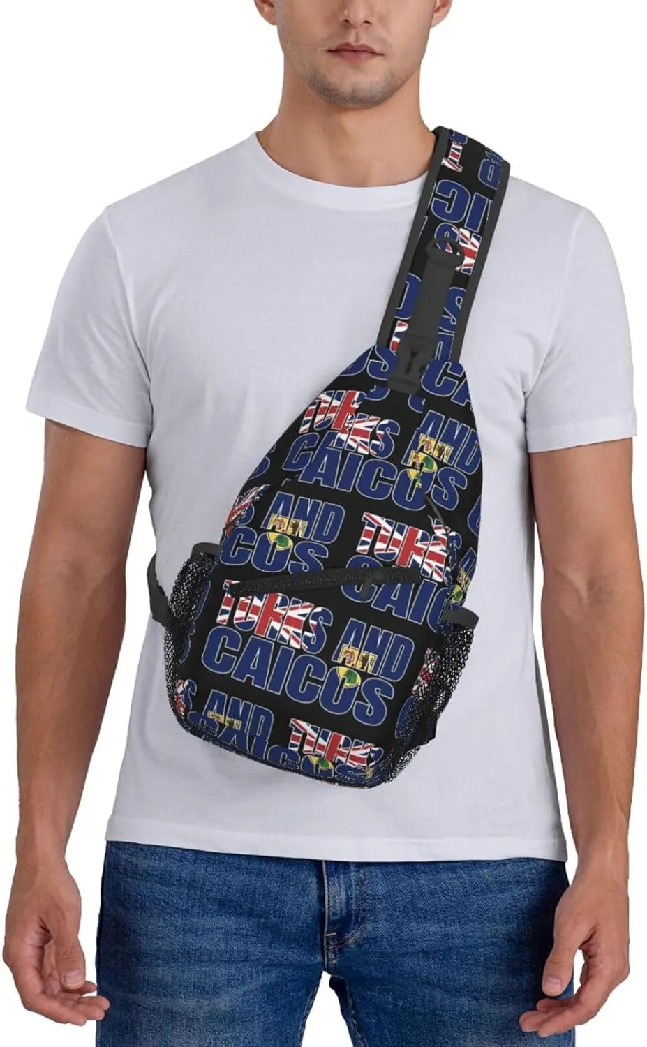 Turks And Caicos Islands Flag Chest Sling Bag Crossbody Shoulder Backpack Bag Gym Cycling Travel Hiking Daypack Cross Bag