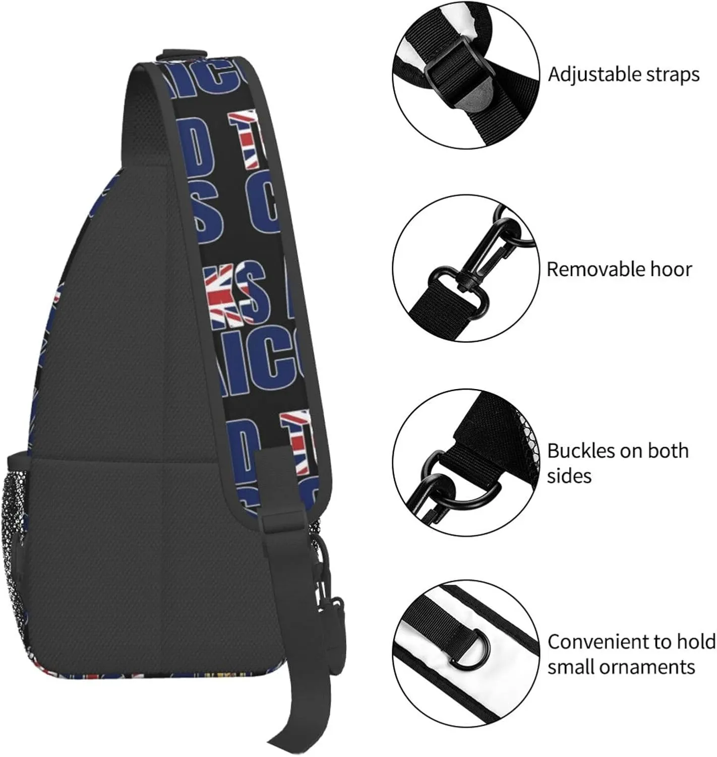 Turks And Caicos Islands Flag Chest Sling Bag Crossbody Shoulder Backpack Bag Gym Cycling Travel Hiking Daypack Cross Bag