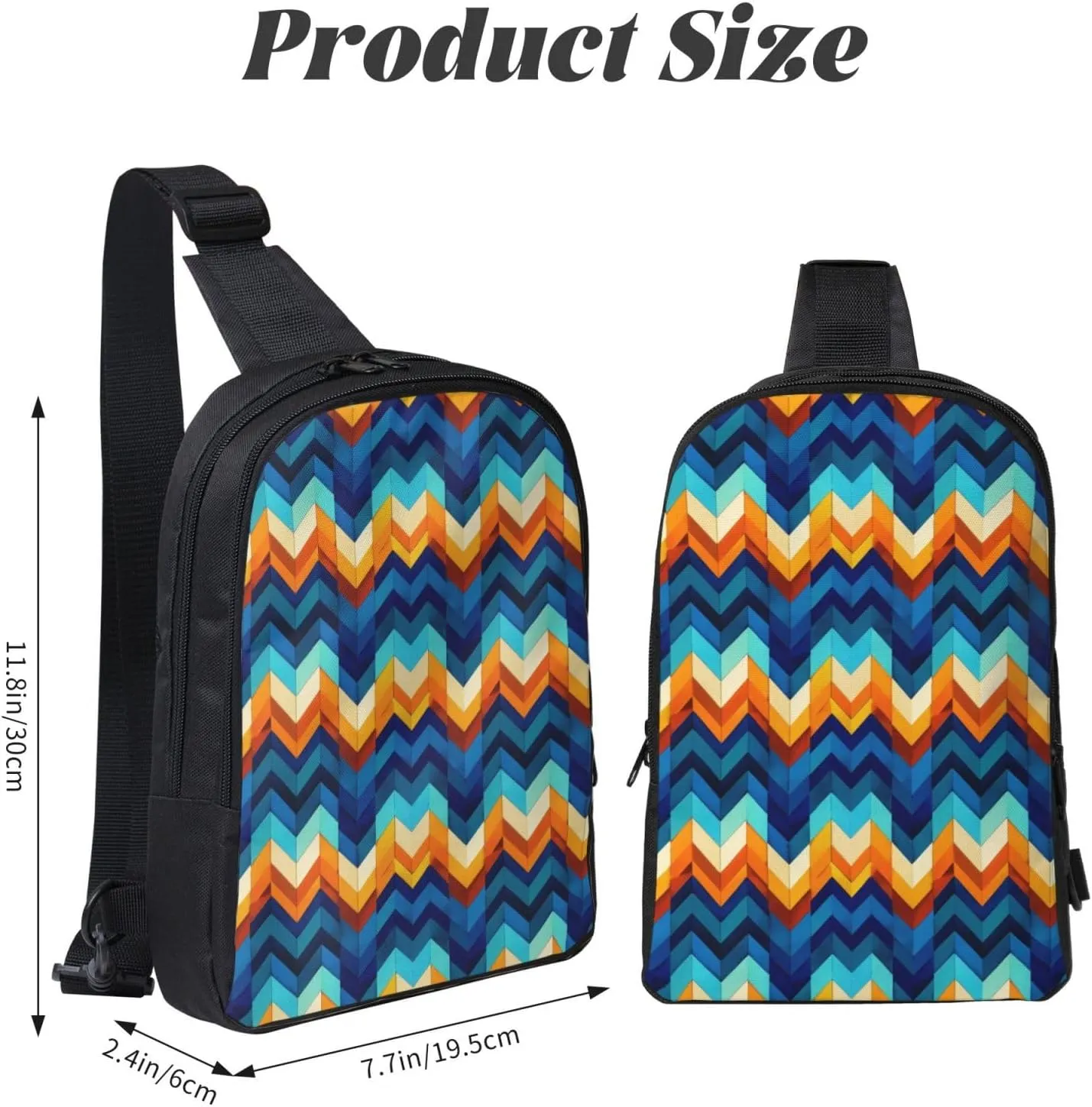 Turquoise Blue Square Casual Crossbody Backpack Sling Bag Lightweight Chest Bag Daypack Shoulder Bag For Men Women
