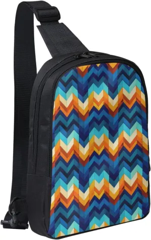 Turquoise Blue Square Casual Crossbody Backpack Sling Bag Lightweight Chest Bag Daypack Shoulder Bag For Men Women