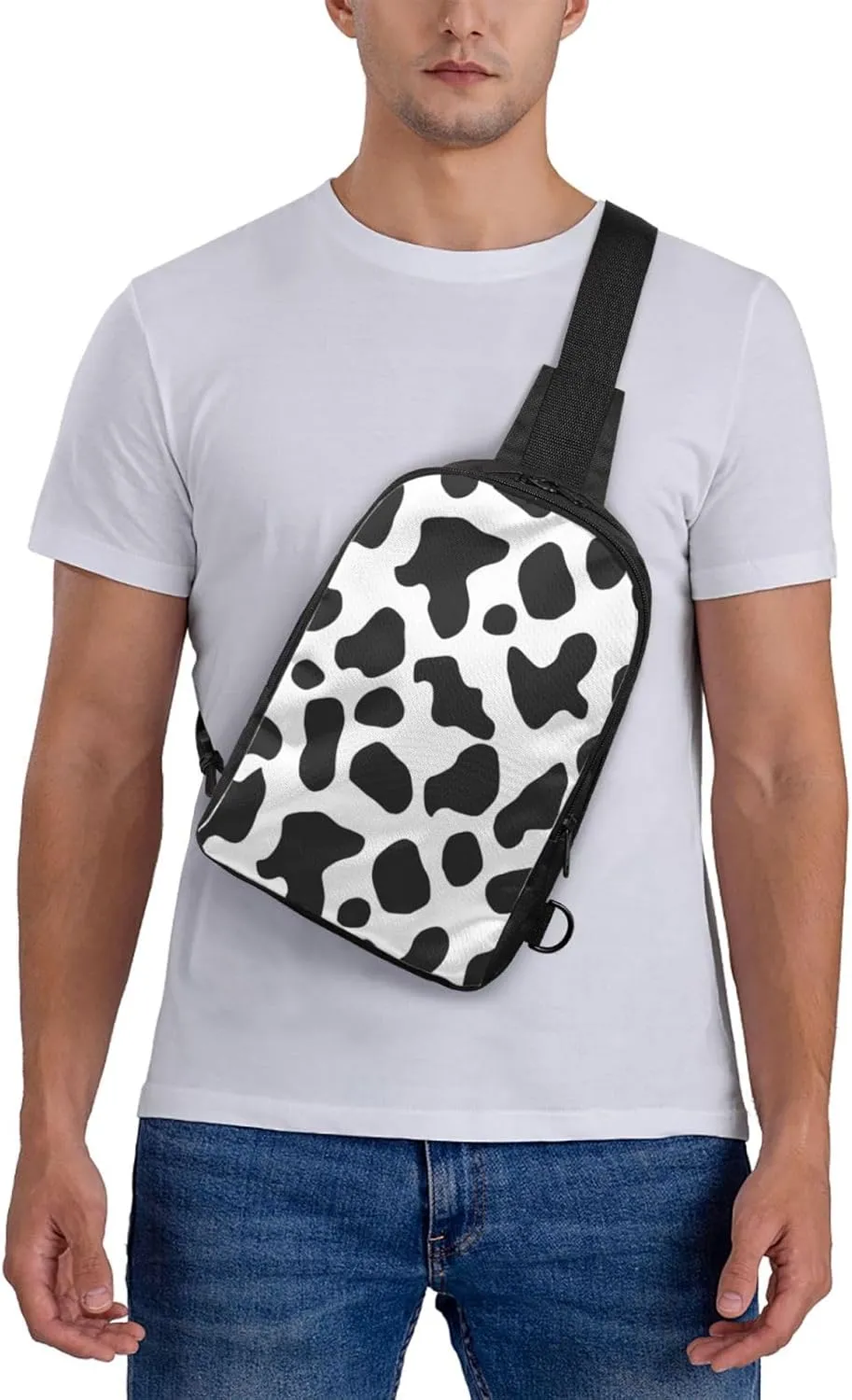 Turquoise Blue Square Casual Crossbody Backpack Sling Bag Lightweight Chest Bag Daypack Shoulder Bag For Men Women