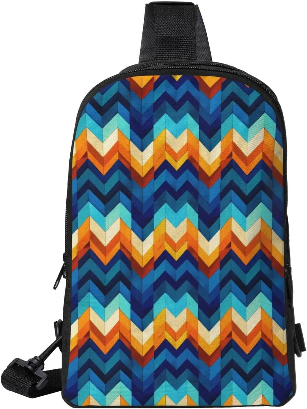 Turquoise Blue Square Casual Crossbody Backpack Sling Bag Lightweight Chest Bag Daypack Shoulder Bag For Men Women