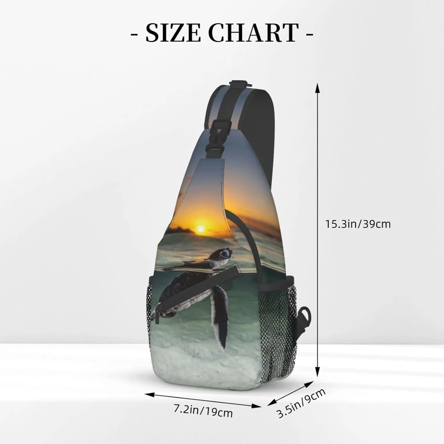 Turtle Sling Bag Beach Crossbody Chest Daypack Casual Backpack Hawaiian Shoulder Bag