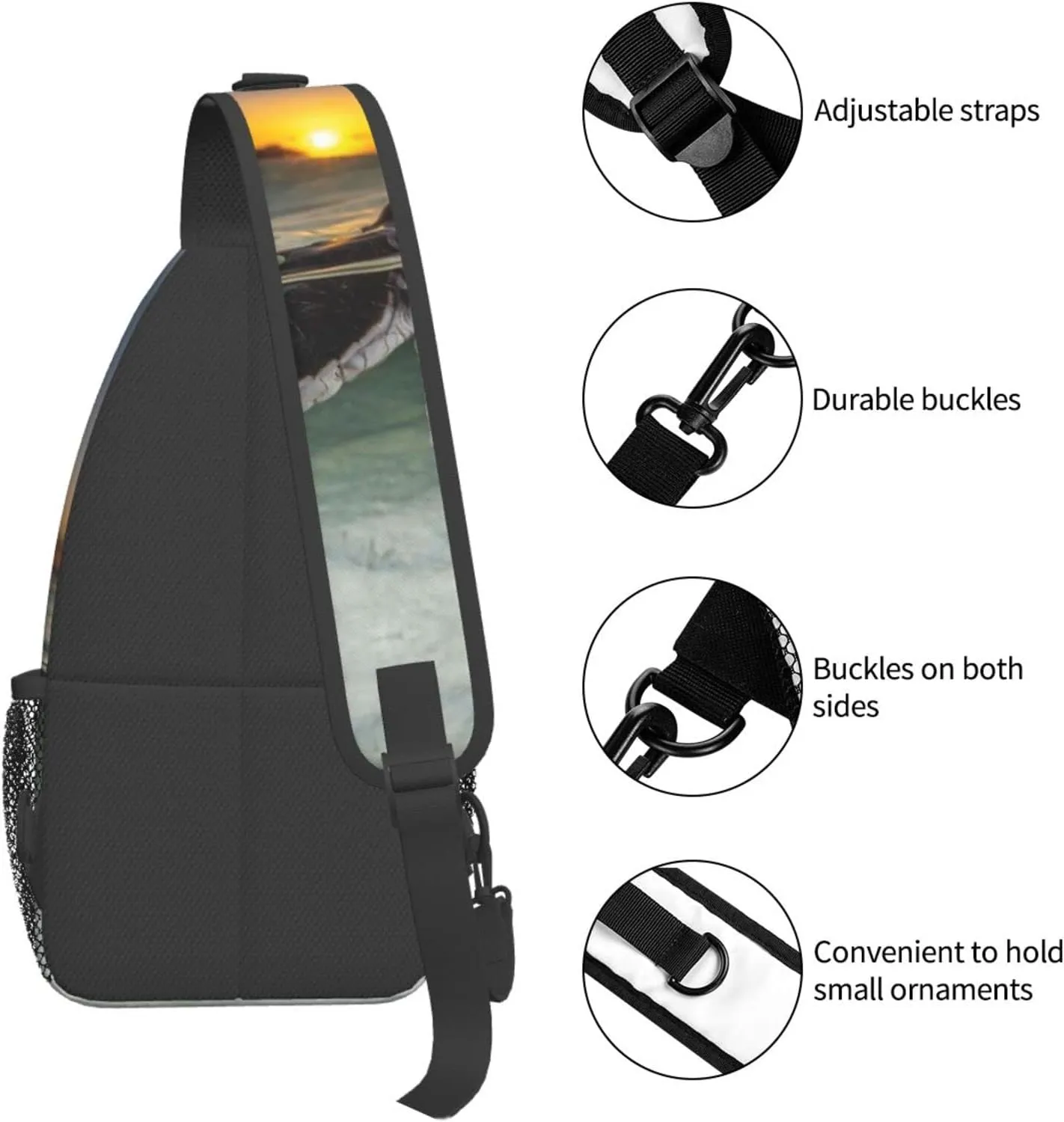 Turtle Sling Bag Beach Crossbody Chest Daypack Casual Backpack Hawaiian Shoulder Bag