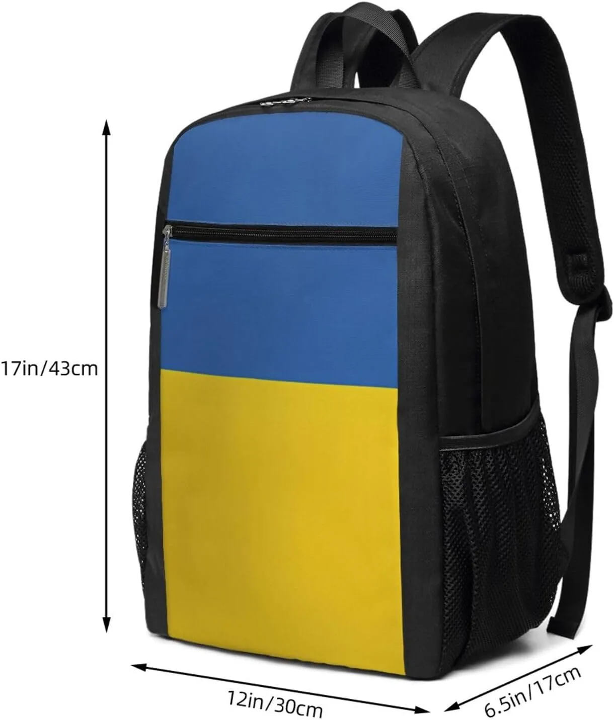 Ukraine Flag Casual Backpacks Sports Backpack Large Capacity Travel Rucksack Laptop Daypack with Multi-Pockets Adjustable Strap Work Bag for Hiking