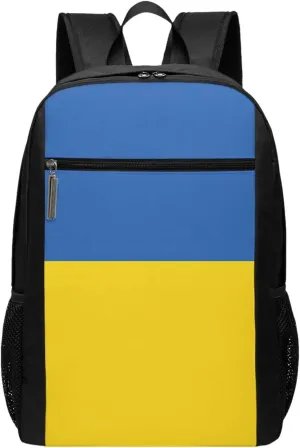 Ukraine Flag Casual Backpacks Sports Backpack Large Capacity Travel Rucksack Laptop Daypack with Multi-Pockets Adjustable Strap Work Bag for Hiking