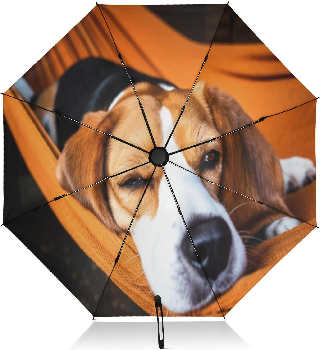 Umbrellas for Rain, Windproof Collapsible Umbrella, Ideal for Car, Purse, Men and Women, Cute Beagle