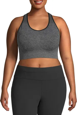 Under Control Sports Bras for Women Plus Size High Support Large Bust Racerback Padded White/Black Sport Bra Yoga Workout Bra