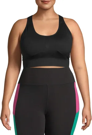 Under Control Sports Bras for Women Plus Size High Support Large Bust Racerback Padded White/Black Sport Bra Yoga Workout Bra