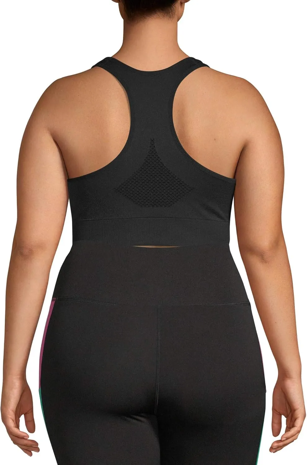 Under Control Sports Bras for Women Plus Size High Support Large Bust Racerback Padded White/Black Sport Bra Yoga Workout Bra