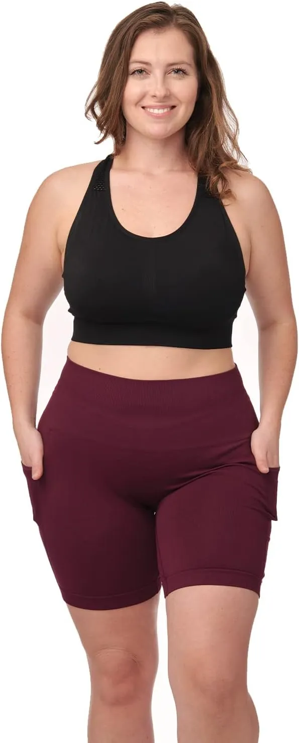 Under Control Sports Bras for Women Plus Size High Support Large Bust Racerback Padded White/Black Sport Bra Yoga Workout Bra