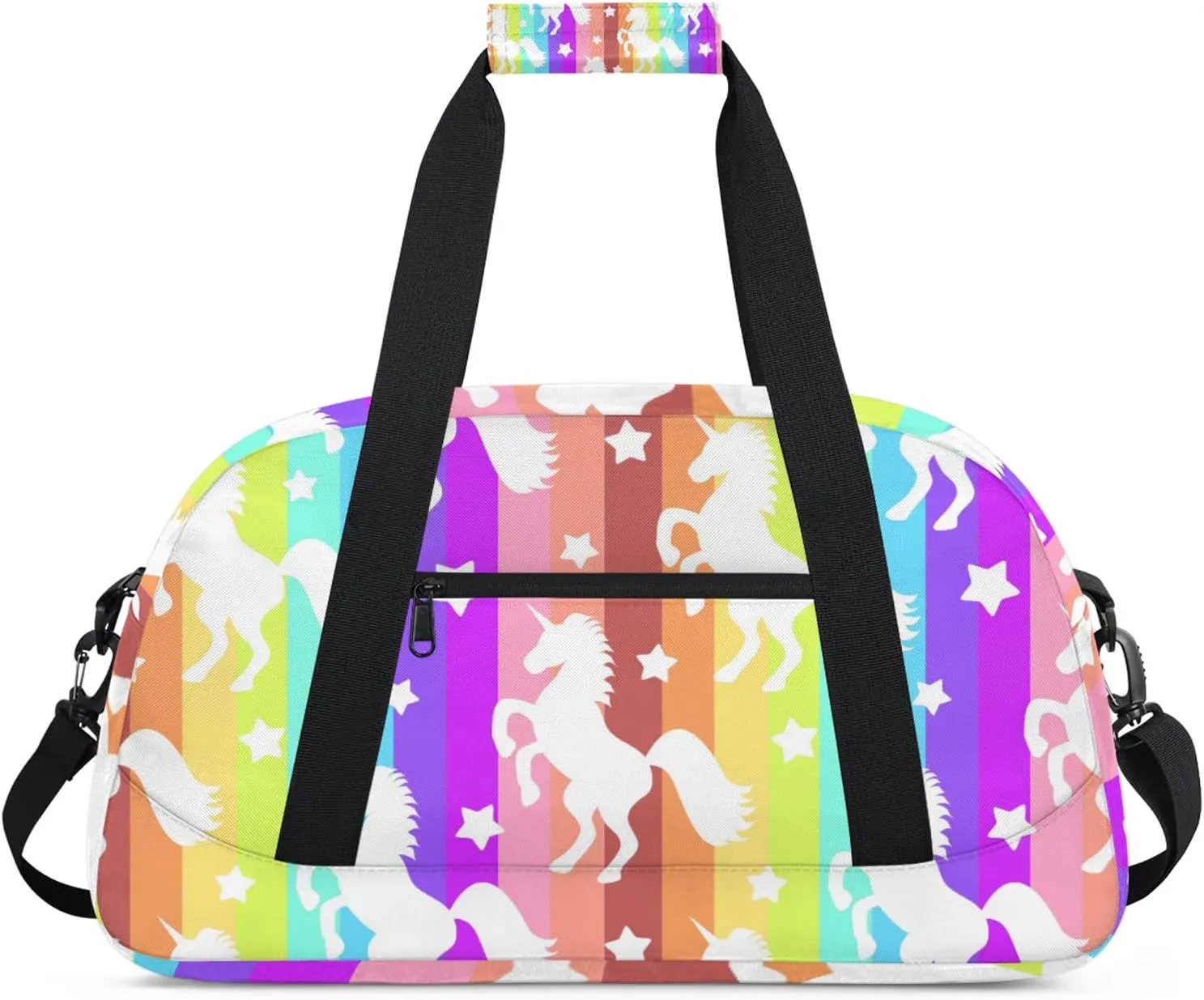 Unicorns 18 inch Small Gym Bag for Women and Men, Lightweight Carry On Weekender Bag Mini Duffel Bag for Travel Sports Workout