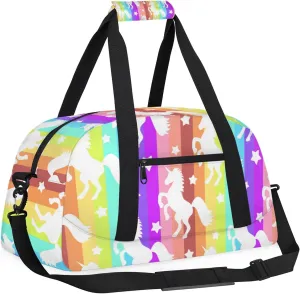 Unicorns 18 inch Small Gym Bag for Women and Men, Lightweight Carry On Weekender Bag Mini Duffel Bag for Travel Sports Workout