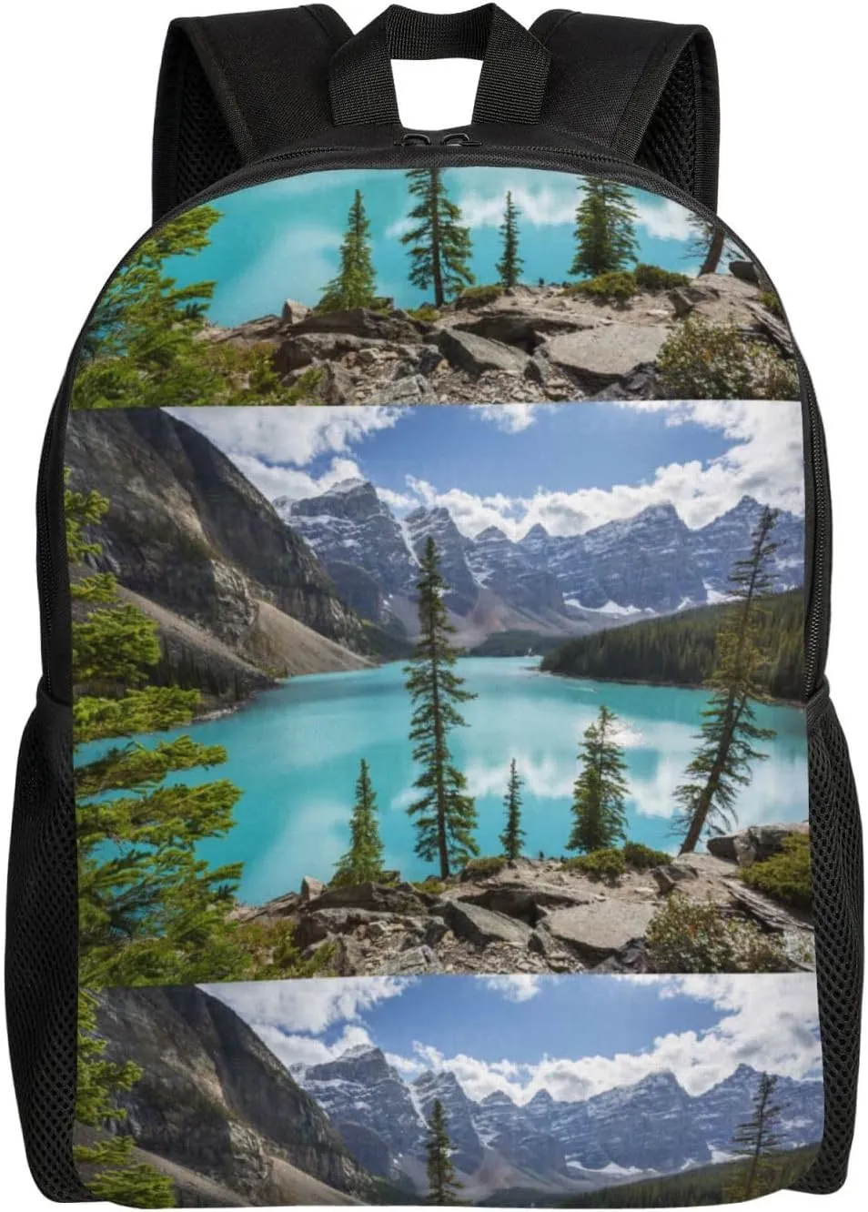 UNIOND Moraine Lake and the Valley Printed Backpack Lightweight Laptop Bag Casual Daypack for Office Outdoor Travel