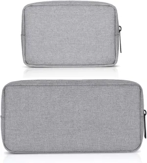 Universal Electronics/Accessories Soft Carrying Case Bag, Durable & Light-Weight,Suitable for Out-Going, Business, Travel and Cosmetics Kit (Small Big-Gray)