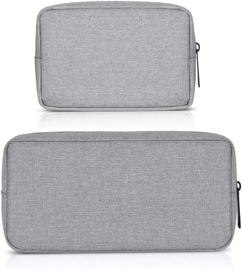 Universal Electronics/Accessories Soft Carrying Case Bag, Durable & Light-Weight,Suitable for Out-Going, Business, Travel and Cosmetics Kit (Small Big-Gray)