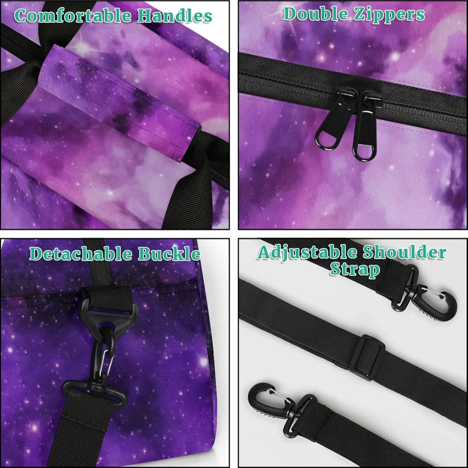 Universe Outer Space Theme 18 inch Small Gym Bag for Women and Men, Lightweight Carry On Weekender Bag Mini Duffel Bag for Travel Sports Workout