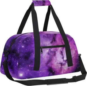 Universe Outer Space Theme 18 inch Small Gym Bag for Women and Men, Lightweight Carry On Weekender Bag Mini Duffel Bag for Travel Sports Workout