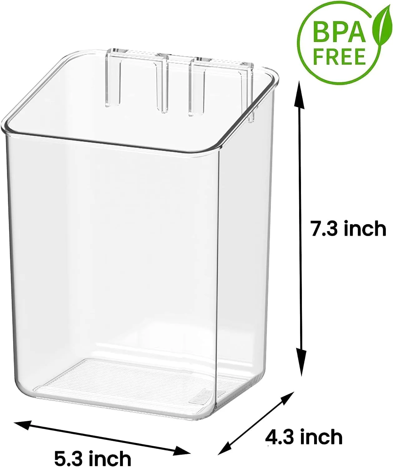 vacane 2 Pack Plastic Adhesive Mount Over Cabinet Door Organizer, Storage Organizer Container Makeup Organizer Hanging Basket Bins For Craft Room, Office, Space Saving Holder for Kitchen Bags-S Clear