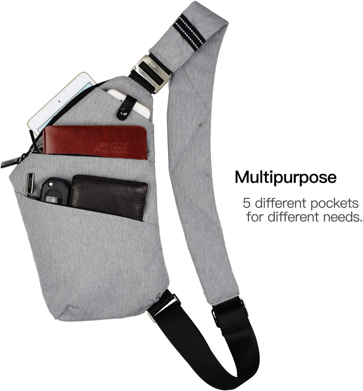 VADOO Sling Bag - Anti-theft Crossbody Shoulder Bag for Men and Women