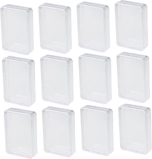 Vaguelly 12pcs Transparent Plastic Box Storage Clear Boxes Case Card Deck Holding Poker Organizer Trading Playing
