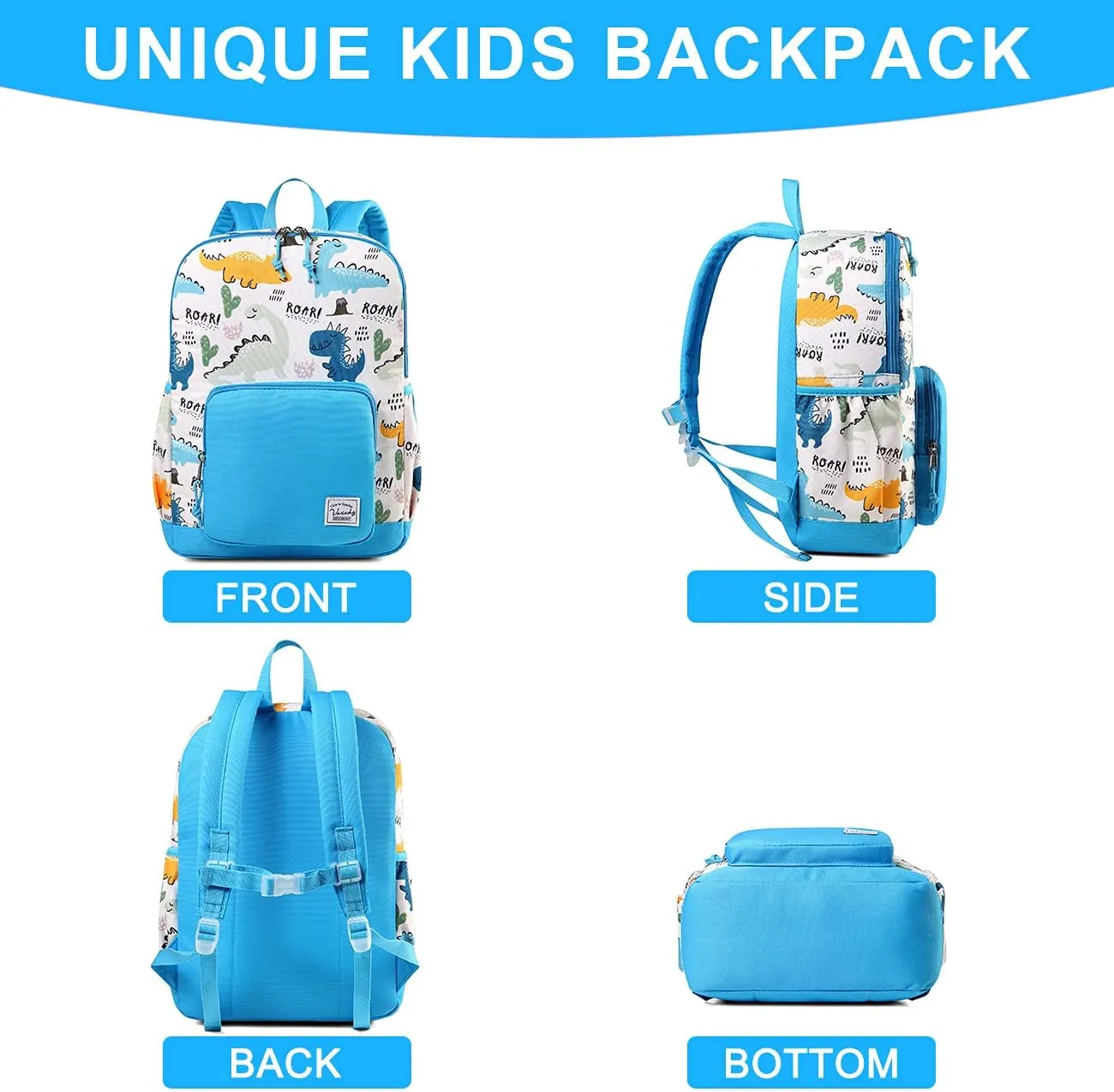 VASCHY Kids backpacks, Cute Lightweight Water Resistant Preschool Backpack for Boys and Girls Chest Strap