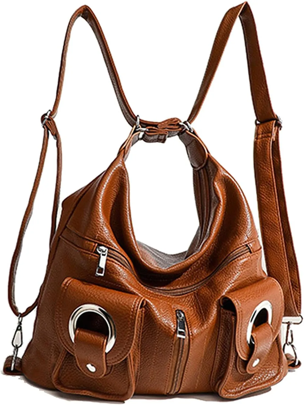 Versatile Vegan Leather Bag - Crossbody, Shoulder Sling and Backpack
