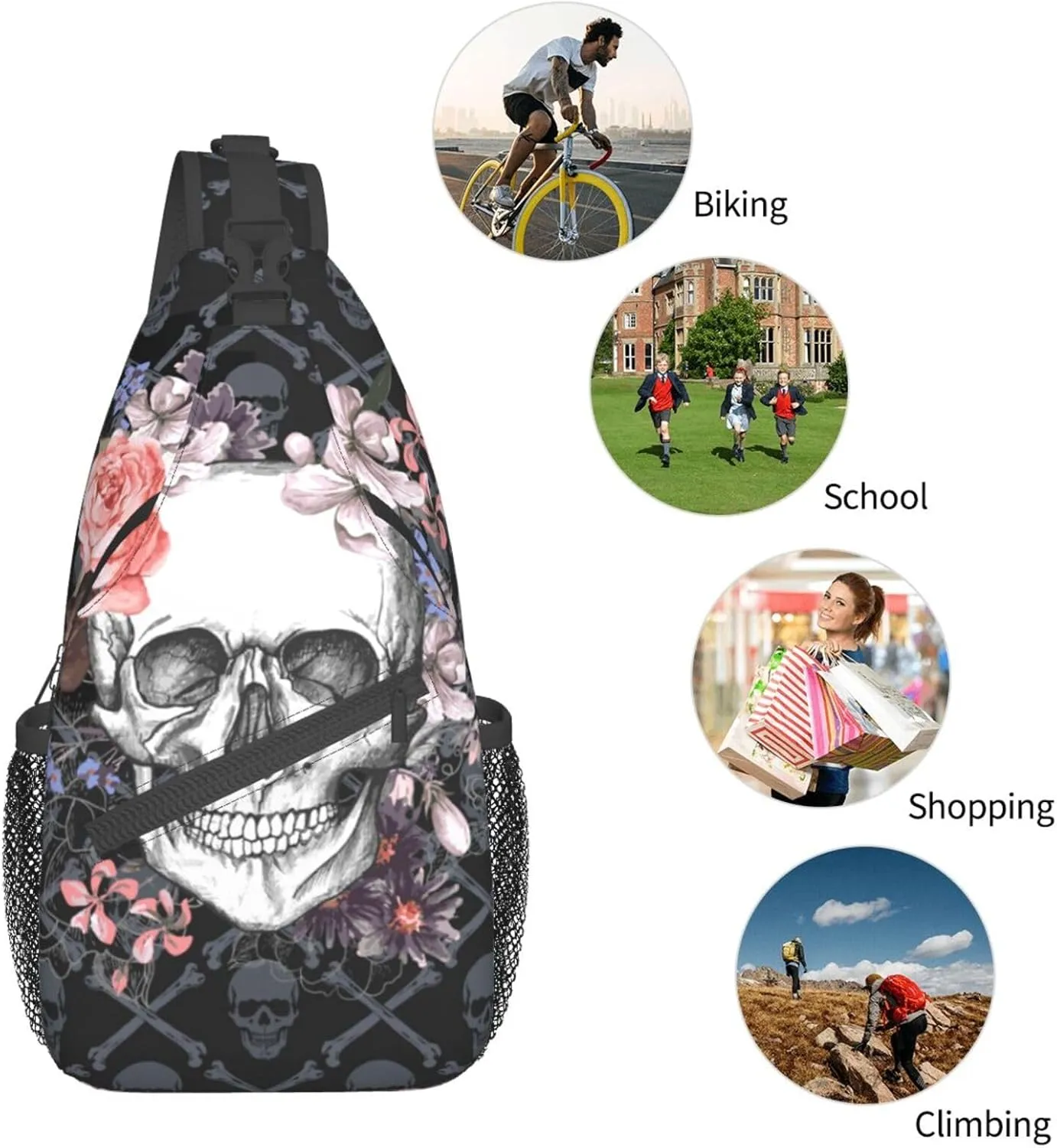 Vintage Elephant Sling Backpack Unisex Crossbody Chest Bag Shoulder Chest Bag For Women Men Hiking Travel
