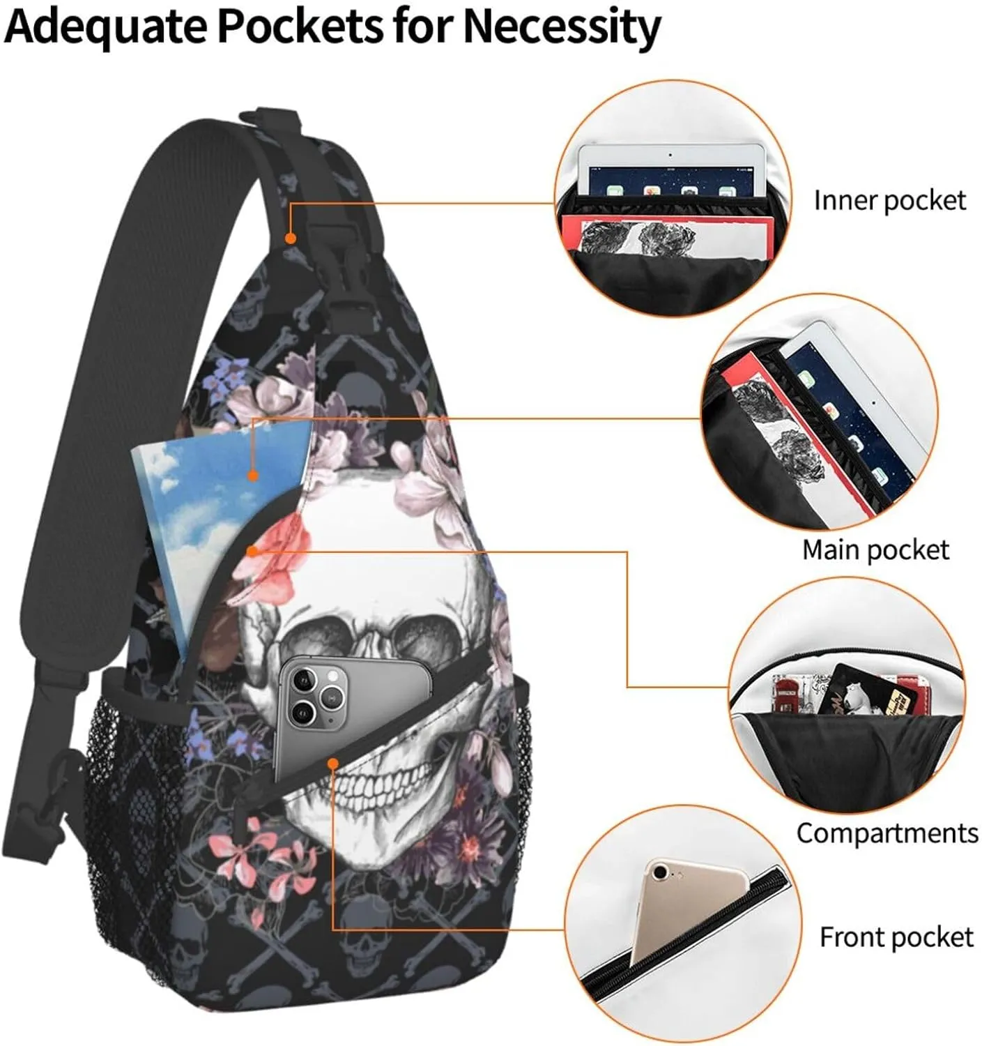 Vintage Elephant Sling Backpack Unisex Crossbody Chest Bag Shoulder Chest Bag For Women Men Hiking Travel