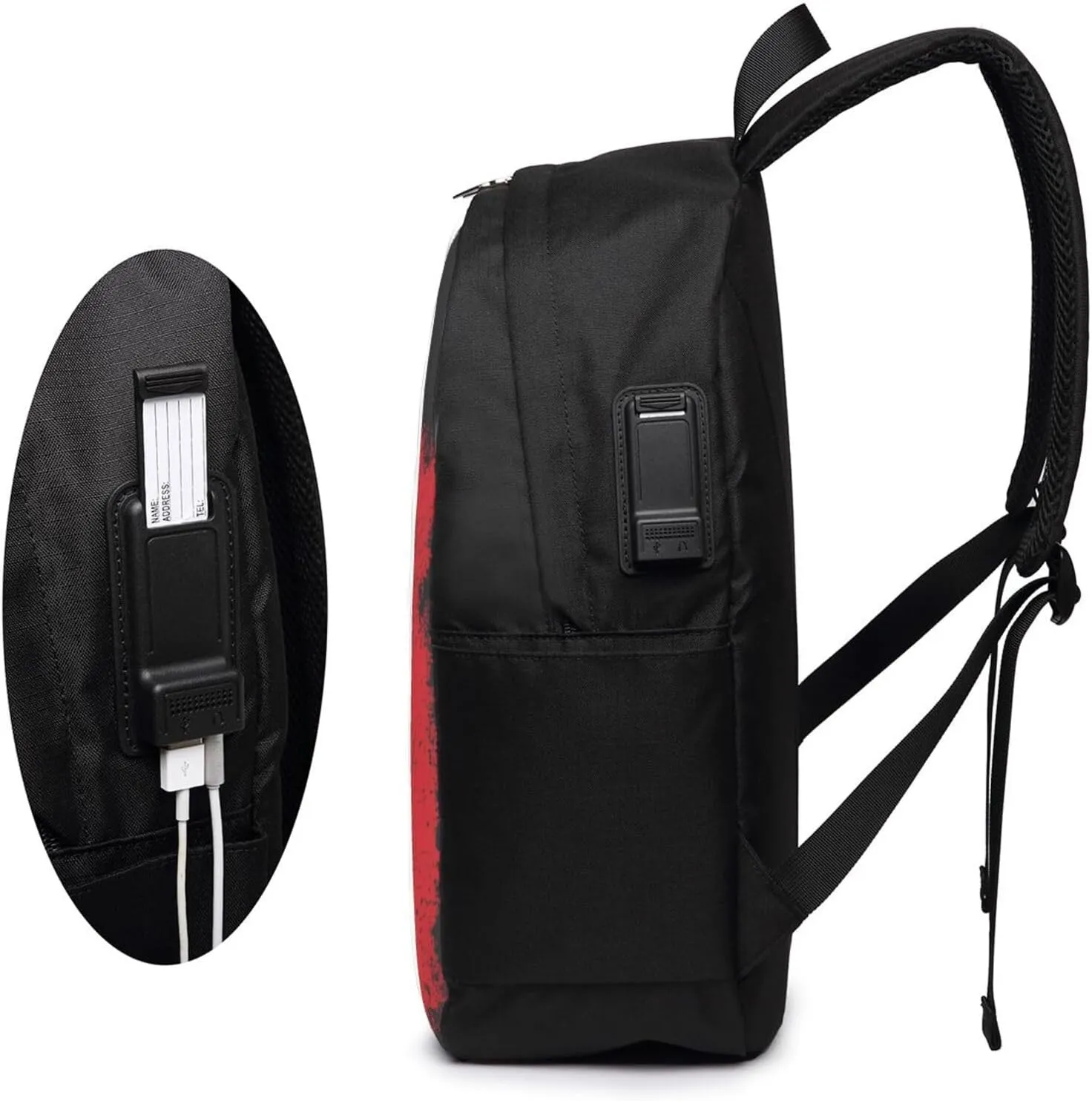 Vintage Italy Italia Italian Flag Laptop Backpacks Travel Backpack Casual Business Daypack Sport Rucksack Computer Bag Fits up to 17 Inch Notebook with USB Port